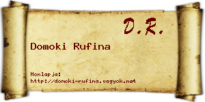 Domoki Rufina névjegykártya